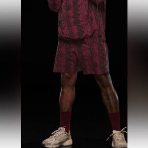 IVY PARK / ADIDAS Red Snake Print Athletic Shorts